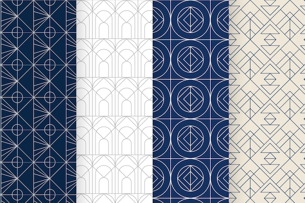 flat art deco pattern collection
