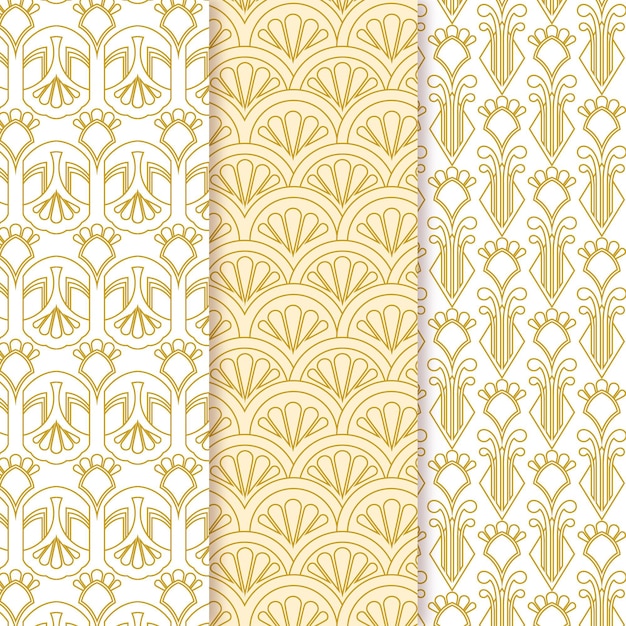 Flat art deco pattern collection