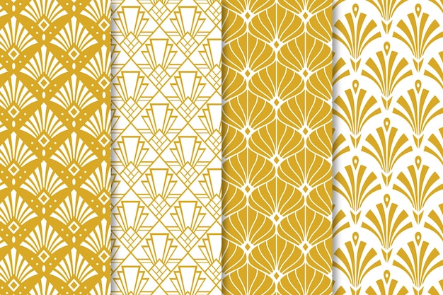 Flat art deco pattern collection