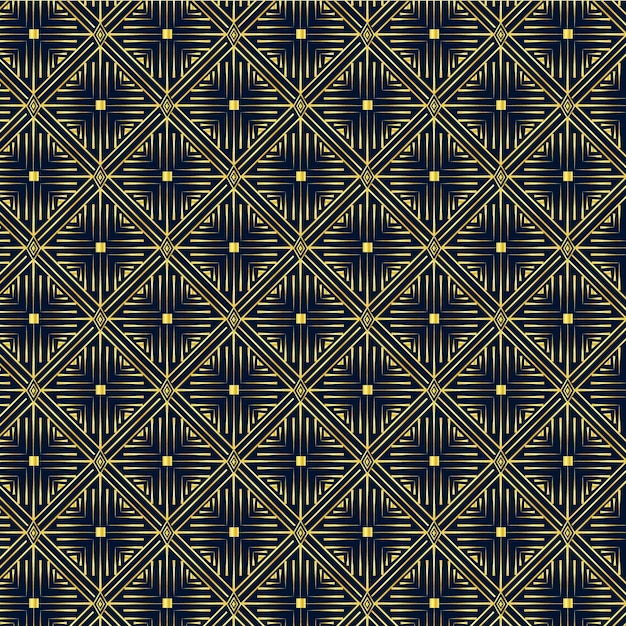 Flat art deco pattern design premium vector