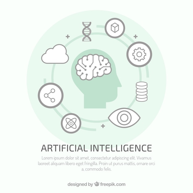 Vector flat artificial intelligence background