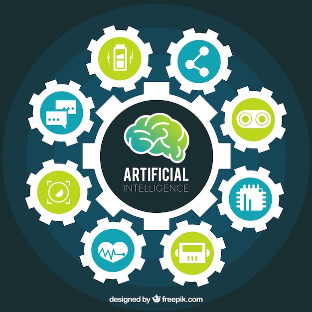 Flat artificial intelligence background