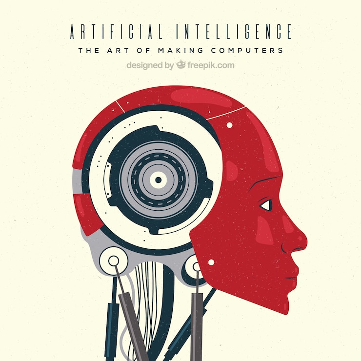 Vector flat artificial intelligence background