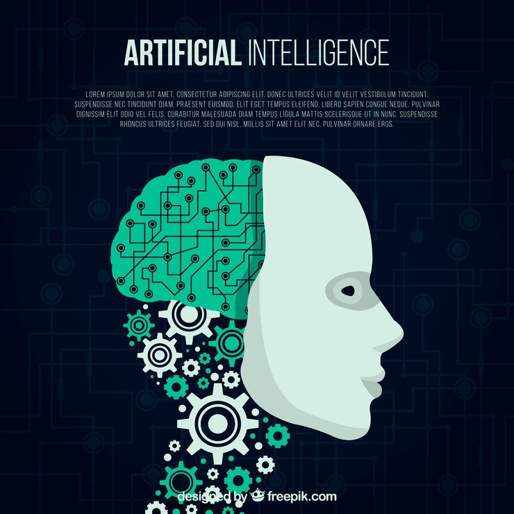Vector flat artificial intelligence background