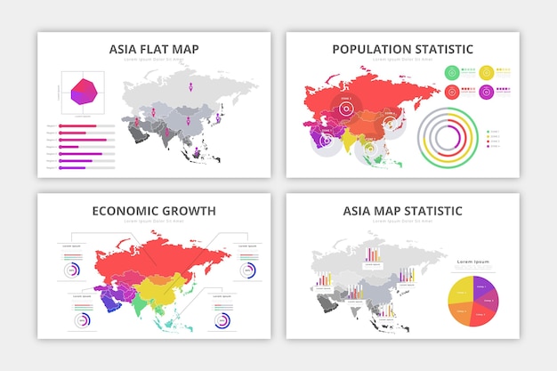 Piatto asia mappa infografica