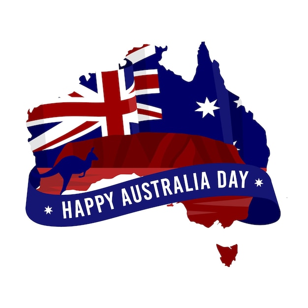 Vector flat australia day illustration