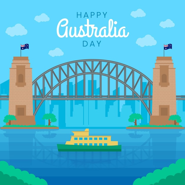 Illustrazione piana di giorno dell'australia