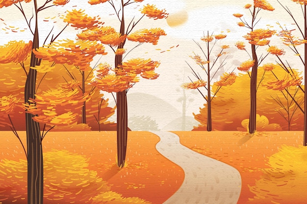 Vector flat autumn background concept