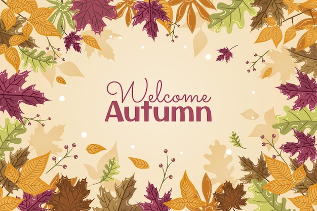 Flat autumn background