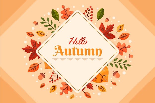 Flat autumn background