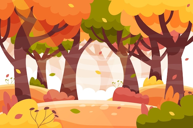 Flat autumn background