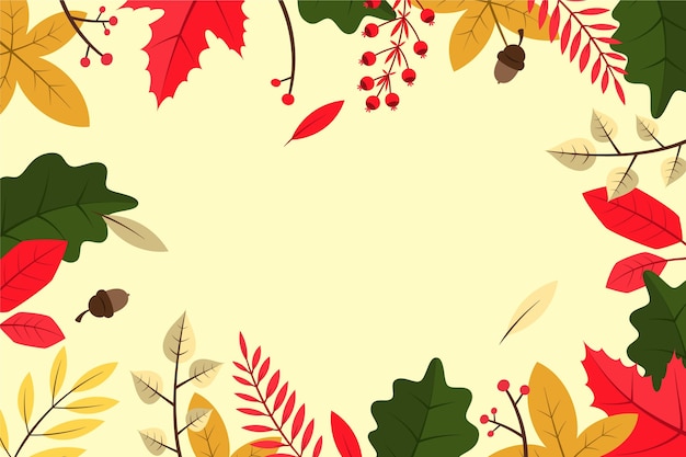 Vector flat autumn background