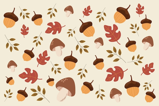 Vector flat autumn background