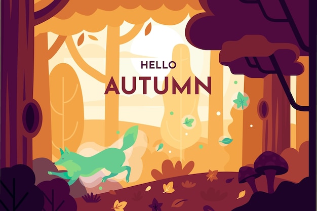 Flat autumn background