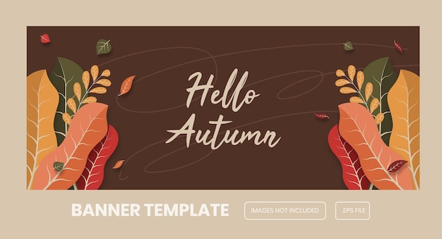 Vector flat autumn banner and background