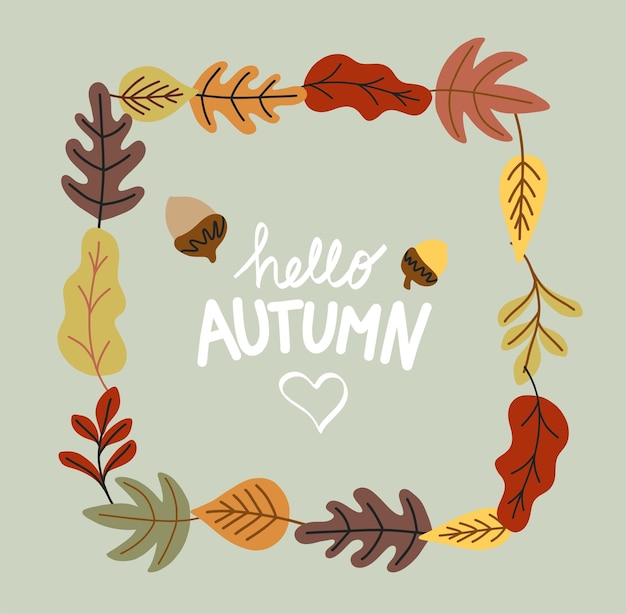 Flat autumn celebration background frame