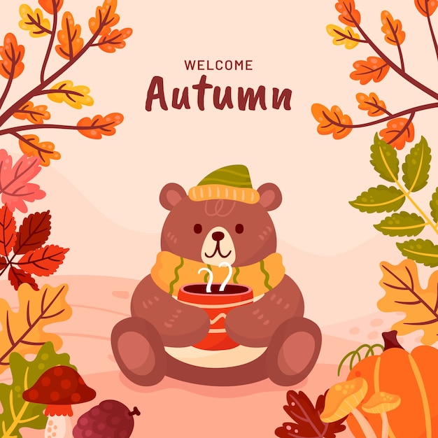 Vector flat autumn celebration illustration