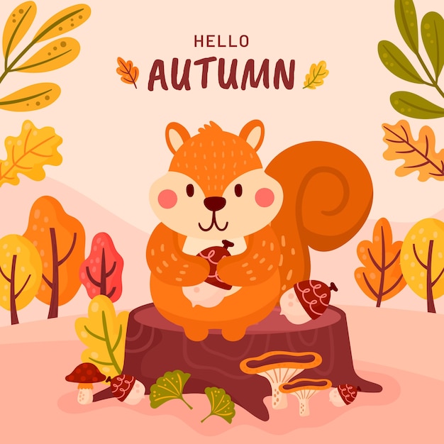 Flat autumn celebration illustration