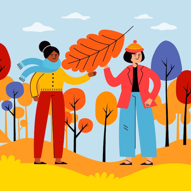 Vector flat autumn celebration illustration