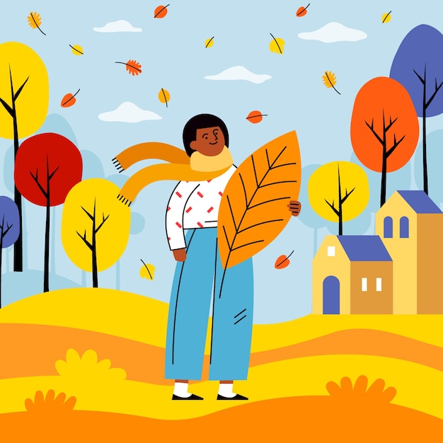 Vector flat autumn celebration illustration