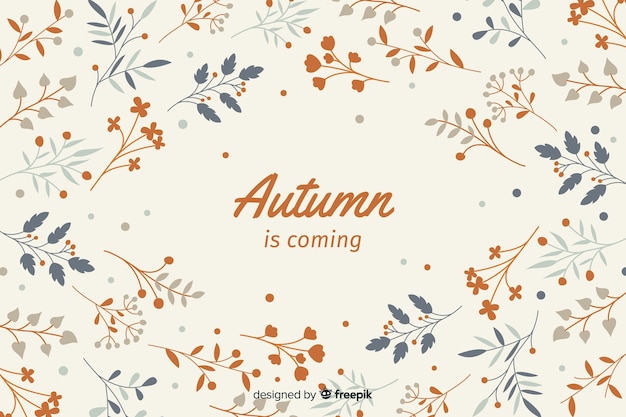 Vector flat autumn forest leaves background