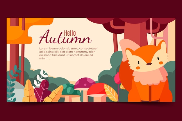 Flat autumn horizontal banner