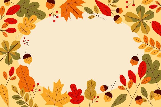 flat autumn leaves background