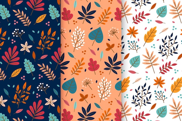 Flat autumn pattern collection