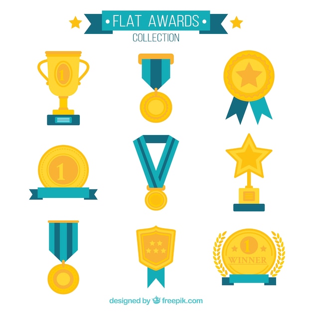 Vector flat awards collection
