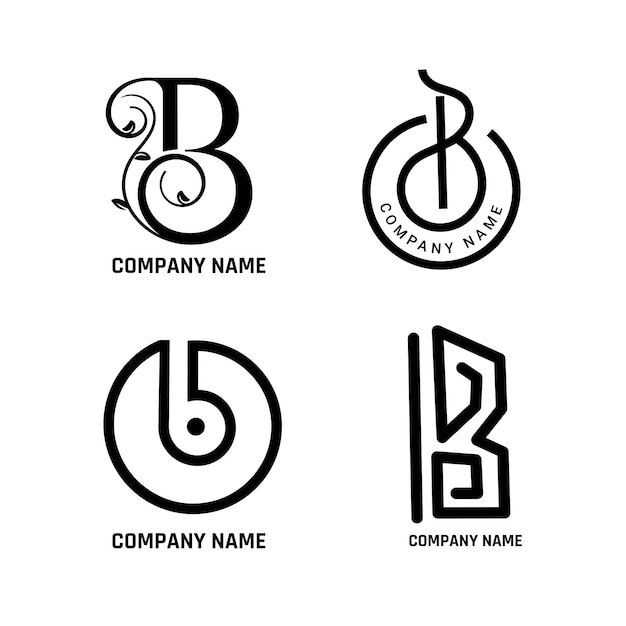 Flat b-logo design templates-collectie