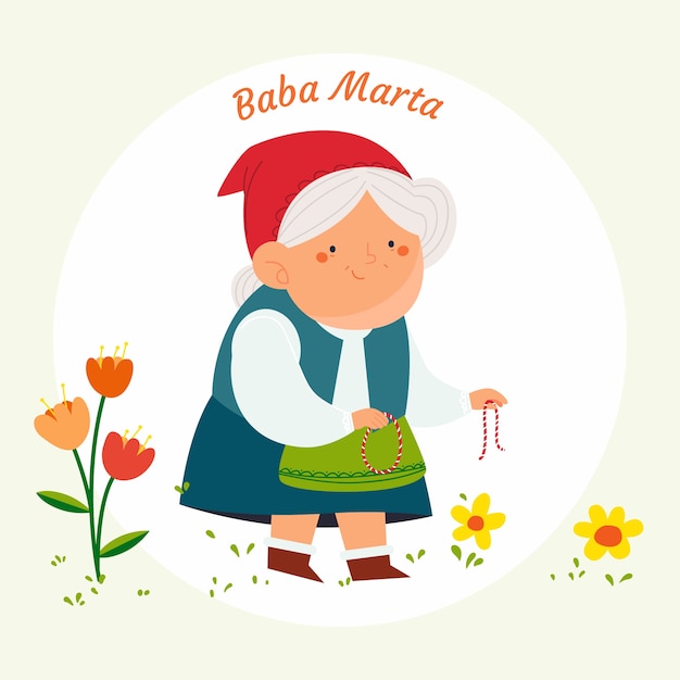 Flat baba marta illustration