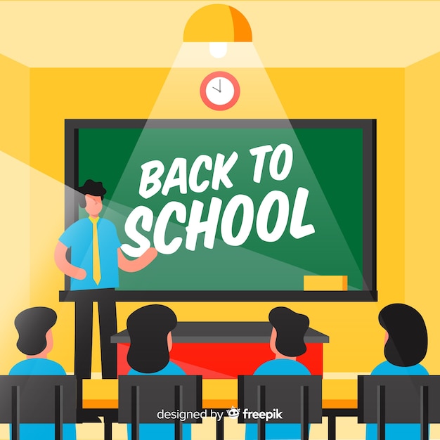 Vector flat back to school background