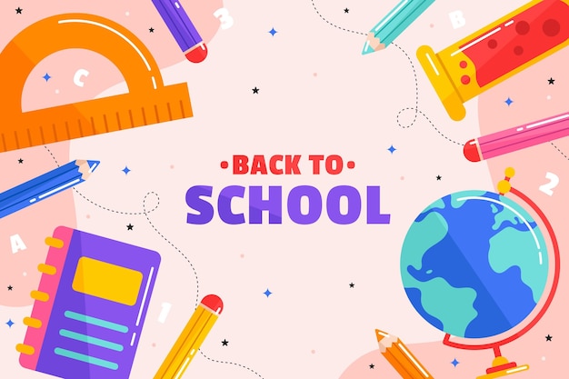 Vector flat back to school background