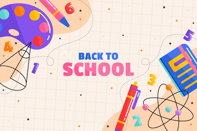 Vector flat back to school background