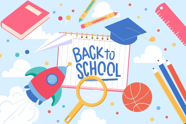 Vector flat back to school background