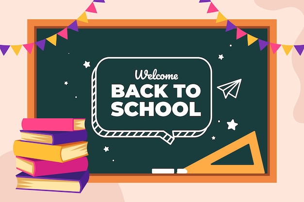 Vector flat back to school background