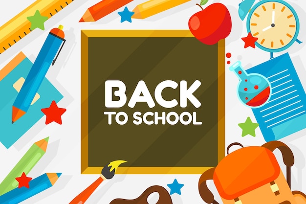 Vector flat back to school background