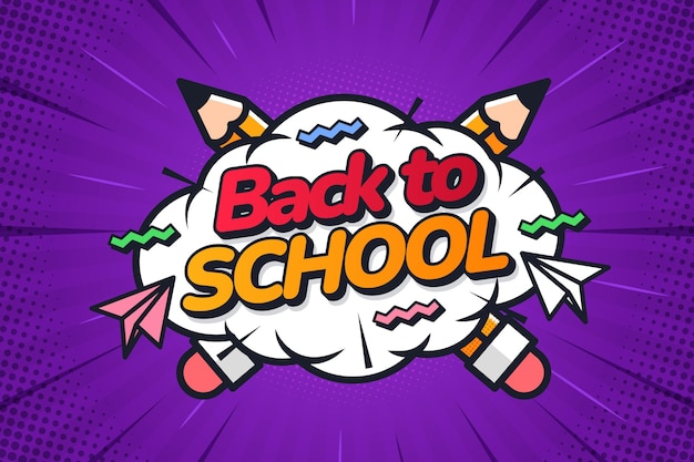 Flat back to school background