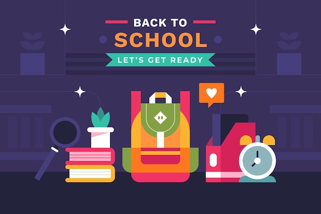 Vector flat back to school background