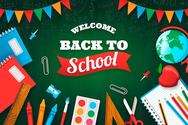 Vector flat back to school background