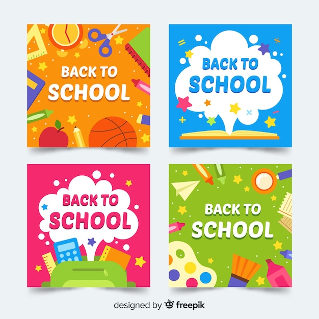 Flat back to school card template