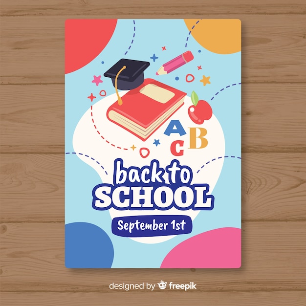 Flat back to school card template