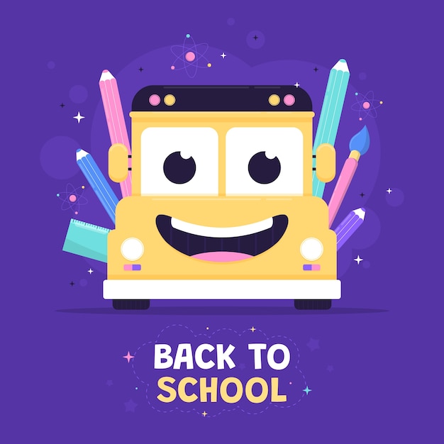 Vector flat back to school illustration