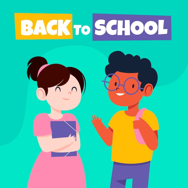 Flat back to school illustration