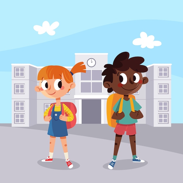 Vector flat back to school illustration