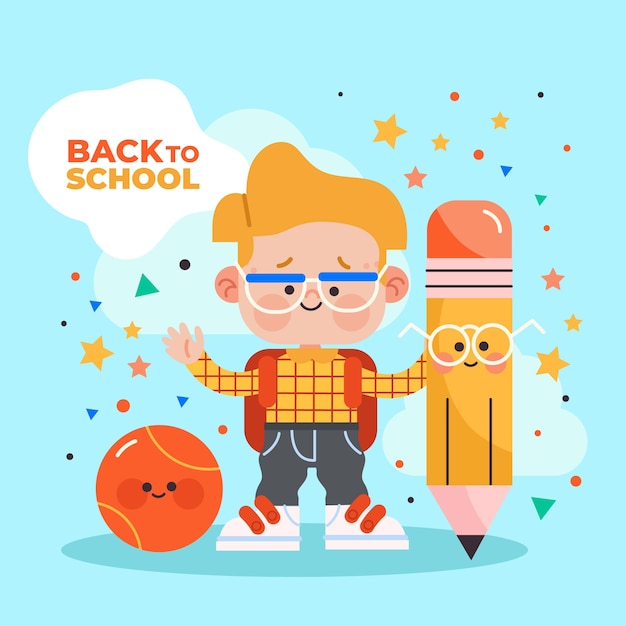 Vector flat back to school illustration