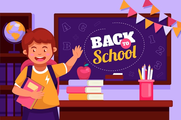 Vector flat back to school illustration