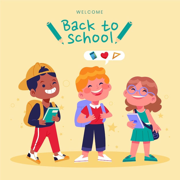 Vector flat back to school illustration