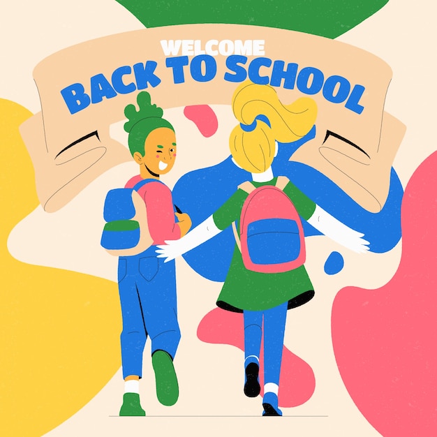 Vector flat back to school illustration