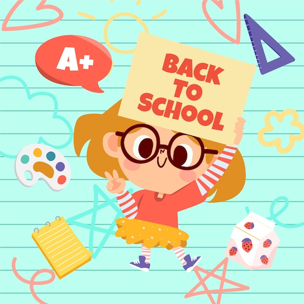 Vector flat back to school illustration